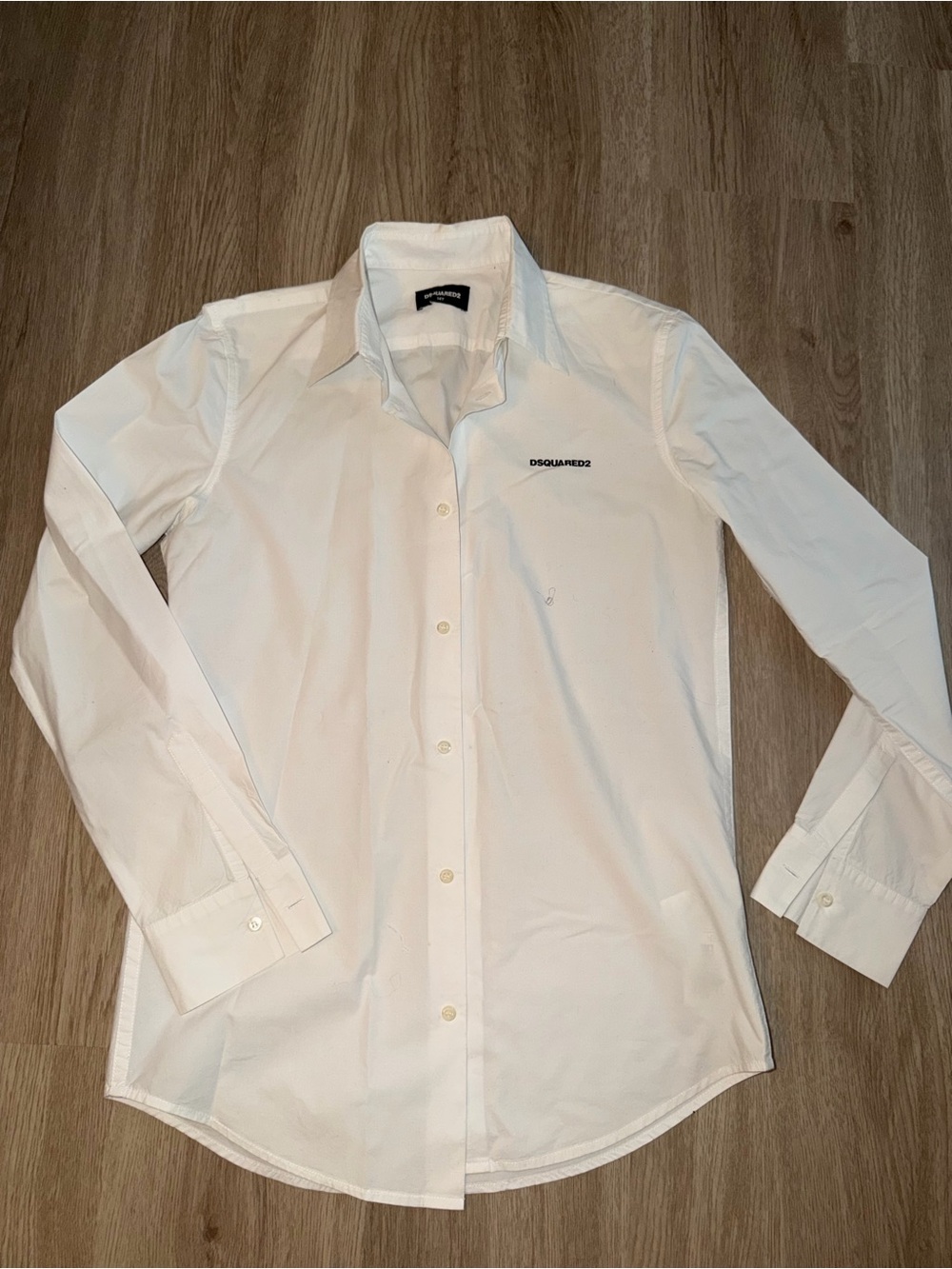 DSQUARED2 White teen boy Long-Sleeve Dress Shirt with Subtle Logo